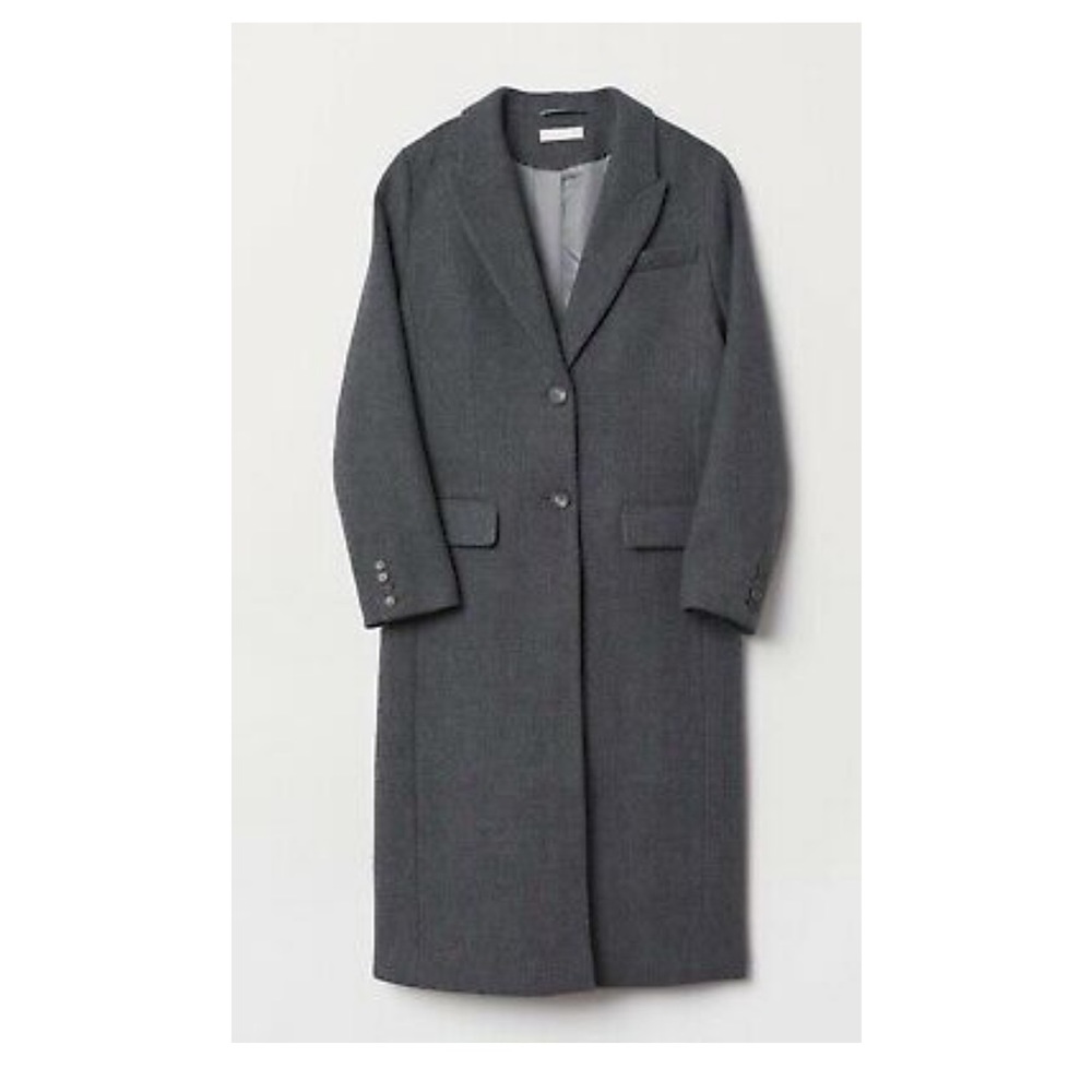 H&M Gray Premium Quality Wool-blend Coat Sold out Fitted Size US4/EU36